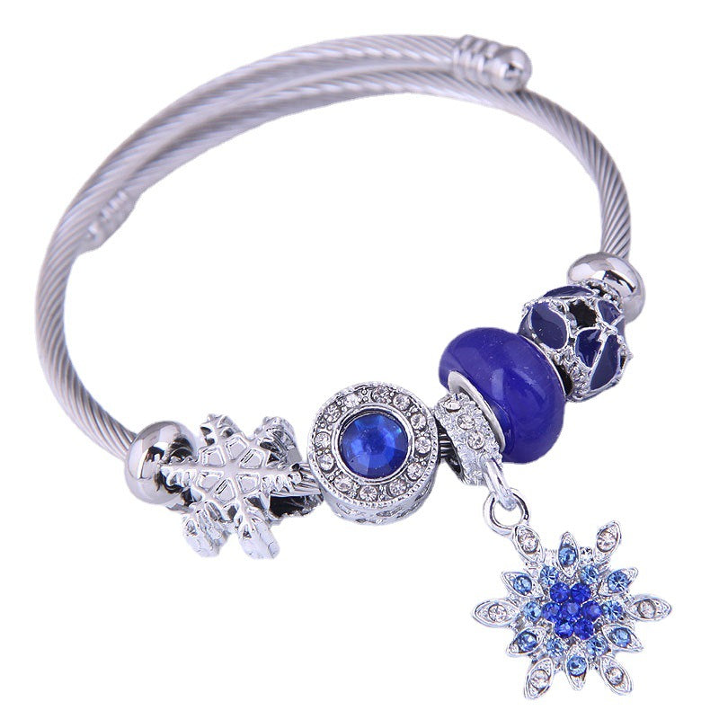 Wholesale Metal Snowflake Pendant Bracelet